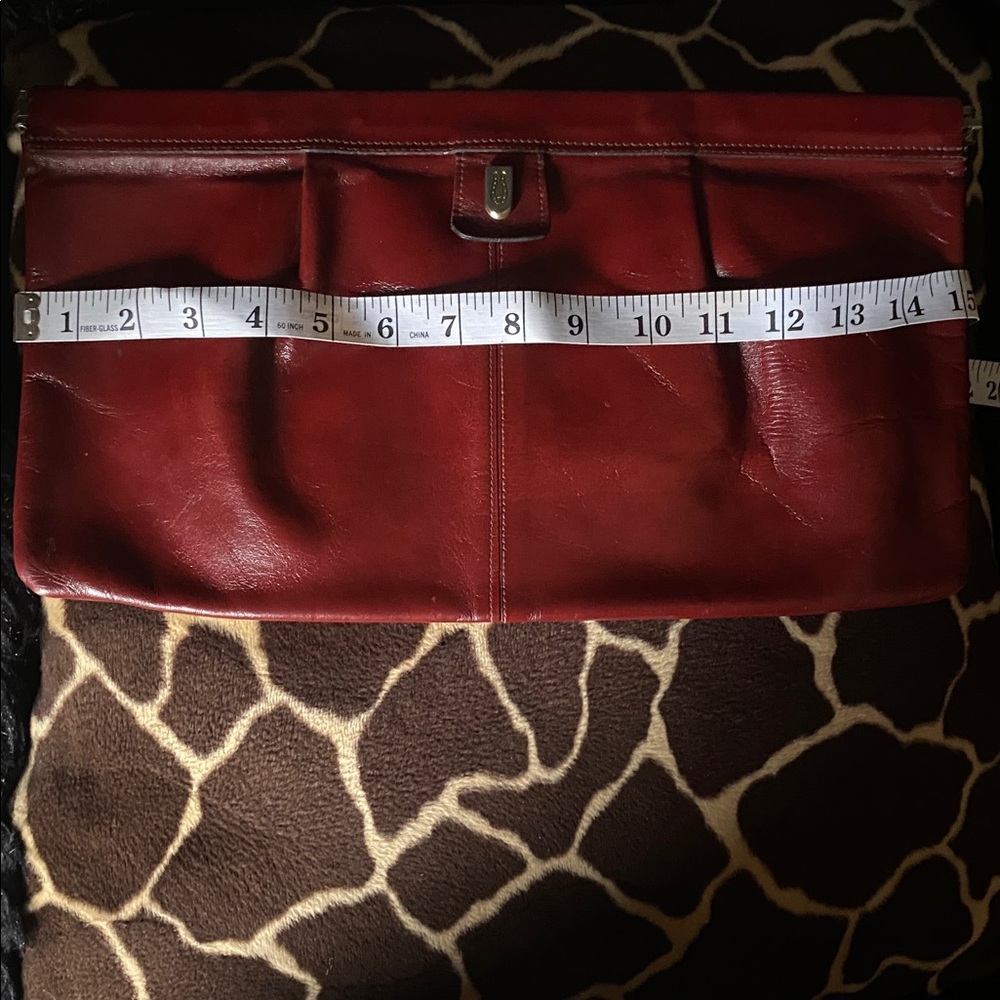 Vintage 70’s Philippe Burgundy Leather Clutch - Picture 12 of 14